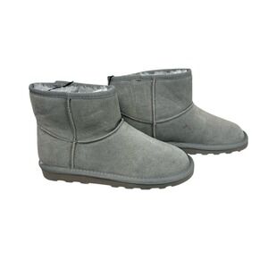 Time and Tru Gray Suede Leather Synthetic Fur Lined Women's Size 6 Boot NWT
